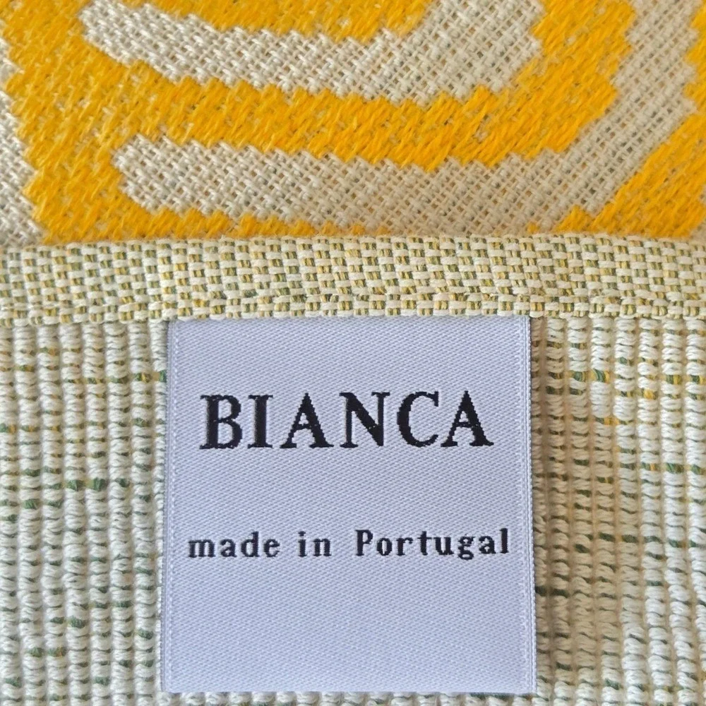 Bianca Pineapple Cotton Beach Towel Yellow Green Jacquard Weave Made in Portugal